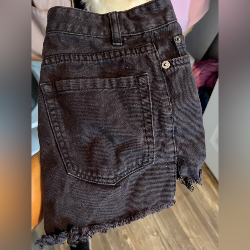 Amuse society denim shorts in black